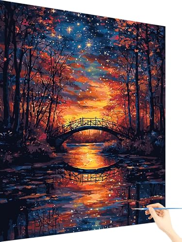 Malen Nach Zahlen Erwachsene Sternenhimmel Paint by Numbers Sonnenaufgang, Malen Nach Zahlen ab 7 Jahre Mädchen, Handgemalt Ölgemälde Leinwand mit Pinseln Acrylfarben Geschenke für Frauen 60x80cm M-56 Malen Nach Zahlen Erwachsene Sternenhimmel Paint by Numbers Sonnenaufgang, Malen Nach Zahlen ab 7 Jahre Mädchen, Handgemalt Ölgemälde Leinwand mit Pinseln Acrylfarben Geschenke für Frauen 60x80cm M-56 von Yarqzhng