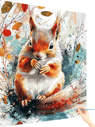 Malen Nach Zahlen Erwachsene Tier Paint by Numbers EichhöRnchen, Malen Nach Zahlen ab 7 Jahre Mädchen, Handgemalt Ölgemälde Leinwand mit Pinseln und Acrylfarben Geschenke für Frauen Deko 50x70cm D-92 Malen Nach Zahlen Erwachsene Tier Paint by Numbers EichhöRnchen, Malen Nach Zahlen ab 7 Jahre Mädchen, Handgemalt Ölgemälde Leinwand mit Pinseln und Acrylfarben Geschenke für Frauen Deko 50x70cm D-92 von Yarqzhng