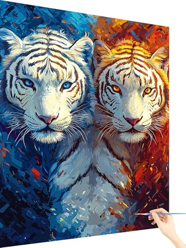 Malen Nach Zahlen Erwachsene Tier Paint by Numbers Tiger, Malen Nach Zahlen ab 7 Jahre Mädchen, Handgemalt Ölgemälde Leinwand mit Pinseln und Acrylfarben Geschenke für Frauen Ohne Rahmen 80x110cm X-18 Malen Nach Zahlen Erwachsene Tier Paint by Numbers Tiger, Malen Nach Zahlen ab 7 Jahre Mädchen, Handgemalt Ölgemälde Leinwand mit Pinseln und Acrylfarben Geschenke für Frauen Ohne Rahmen 80x110cm X-18 von Yarqzhng