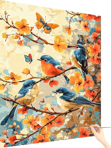 Malen Nach Zahlen Erwachsene Vogel Paint by Numbers Blume, Malen Nach Zahlen ab 7 Jahre Mädchen, Handgemalt Ölgemälde Leinwand mit Pinseln und Acrylfarben Geschenke für Frauen Ohne Rahmen 20x30cm K-62 Malen Nach Zahlen Erwachsene Vogel Paint by Numbers Blume, Malen Nach Zahlen ab 7 Jahre Mädchen, Handgemalt Ölgemälde Leinwand mit Pinseln und Acrylfarben Geschenke für Frauen Ohne Rahmen 20x30cm K-62 von Yarqzhng