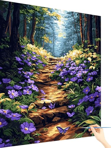 Malen Nach Zahlen Erwachsene Wald Paint by Numbers Blume, Malen Nach Zahlen ab 7 Jahre Mädchen, Handgemalt Ölgemälde Leinwand mit Pinseln und Acrylfarben Geschenke für Frauen Ohne Rahmen 70x90cm O-17 Malen Nach Zahlen Erwachsene Wald Paint by Numbers Blume, Malen Nach Zahlen ab 7 Jahre Mädchen, Handgemalt Ölgemälde Leinwand mit Pinseln und Acrylfarben Geschenke für Frauen Ohne Rahmen 70x90cm O-17 von Yarqzhng