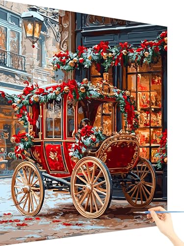 Malen Nach Zahlen Erwachsene Weihnachten Paint by Numbers Wagen, Malen Nach Zahlen ab 7 Jahre Mädchen, Handgemalt Ölgemälde Leinwand mit Pinseln und Acrylfarben Geschenke für Frauen Deko 70x90cm B-68 Malen Nach Zahlen Erwachsene Weihnachten Paint by Numbers Wagen, Malen Nach Zahlen ab 7 Jahre Mädchen, Handgemalt Ölgemälde Leinwand mit Pinseln und Acrylfarben Geschenke für Frauen Deko 70x90cm B-68 von Yarqzhng