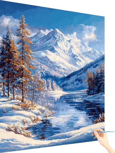 Malen Nach Zahlen Erwachsene Winter Paint by Numbers Landschaft, Malen Nach Zahlen ab 7 Jahre Mädchen, Handgemalt Ölgemälde Leinwand mit Pinseln und Acrylfarben Geschenke für Frauen Deko 60x80cm L-91 Malen Nach Zahlen Erwachsene Winter Paint by Numbers Landschaft, Malen Nach Zahlen ab 7 Jahre Mädchen, Handgemalt Ölgemälde Leinwand mit Pinseln und Acrylfarben Geschenke für Frauen Deko 60x80cm L-91 von Yarqzhng