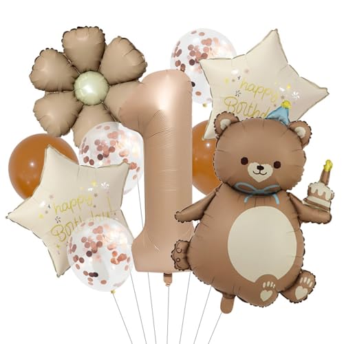 11 Stück Bär Geburtstagsdeko 1 Jahr Junge, Luftballons Deko 1. Geburtstag Junge Mädchen, Happy Birthday Banner, 1-2 Jahre Bären Folienballon Braun Luftballon für 1 Jahr Kindergeburtstag Dekoration 11 Stück Bär Geburtstagsdeko 1 Jahr Junge, Luftballons Deko 1. Geburtstag Junge Mädchen, Happy Birthday Banner, 1-2 Jahre Bären Folienballon Braun Luftballon für 1 Jahr Kindergeburtstag Dekoration von Yarteim