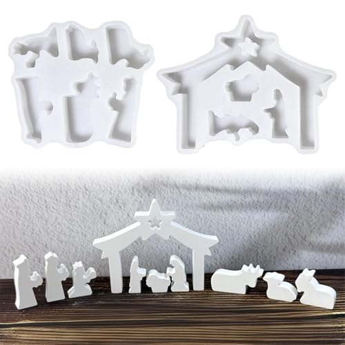 2 Stück Silikonformen Gießformen Krippe, Silikonform Krippe Gießformen Silikon Weihnachten Krippenfiguren Gipsformen Zum Gießen Silikon Gießform Weihnachtskrippe für DIY Weihnachtsdeko Handwerk 2 Stück Silikonformen Gießformen Krippe, Silikonform Krippe Gießformen Silikon Weihnachten Krippenfiguren Gipsformen Zum Gießen Silikon Gießform Weihnachtskrippe für DIY Weihnachtsdeko Handwerk von Yarteim