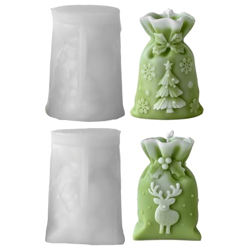 2 Stück Silikonformen Gießformen Weihnachten, 3D Silikonform Weihnachten Geschenktüten mit Elch Weihnachtsbaum Muster, Gießformen Silikon Weihnachten kerzenformen silikon für DIY Weihnachtsdeko 2 Stück Silikonformen Gießformen Weihnachten, 3D Silikonform Weihnachten Geschenktüten mit Elch Weihnachtsbaum Muster, Gießformen Silikon Weihnachten kerzenformen silikon für DIY Weihnachtsdeko von Yarteim