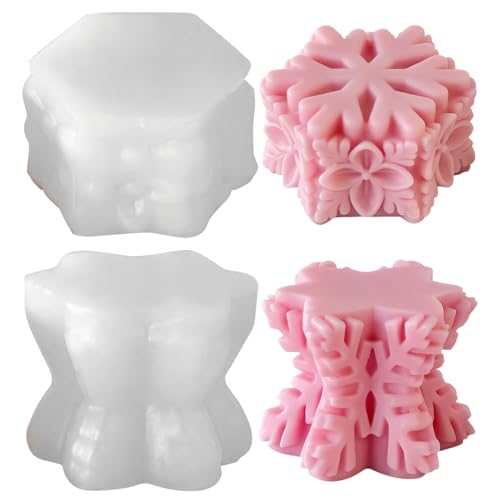 2 Stück Silikonformen Gießformen Weihnachten Kerzenformen Zum Gießen, 3D Zylindrische Schneeflocken Silikonform Weihnachten, Gießformen Silikon Schneeflocken Kerzenform für DIY Kerzen Weihnachtsdeko 2 Stück Silikonformen Gießformen Weihnachten Kerzenformen Zum Gießen, 3D Zylindrische Schneeflocken Silikonform Weihnachten, Gießformen Silikon Schneeflocken Kerzenform für DIY Kerzen Weihnachtsdeko von Yarteim