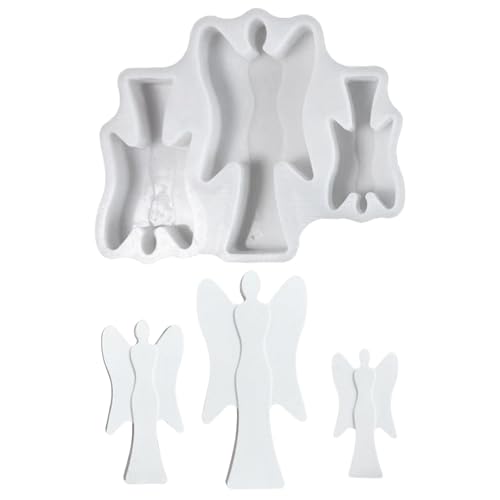 3 Stück Silikonform Engel, Silikonformen Gießformen Engel Kerzenformen zum Gießen, 3D Engel Kerzen Formen Silikon, Giessformen Silikon, Epoxidharz Formen für DIY Weihnachten Basteln von Yarteim