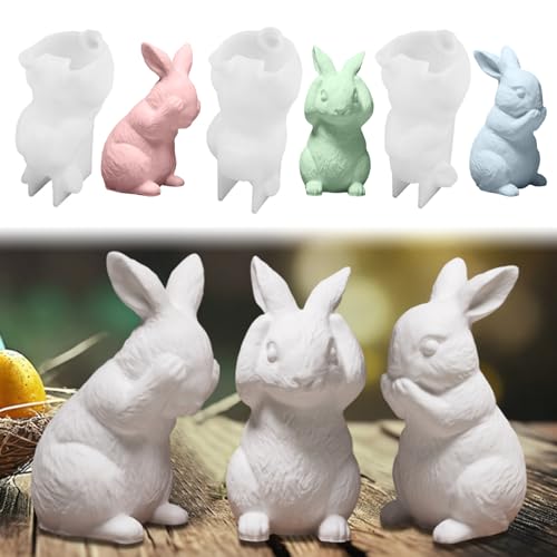 3 Stück Silikonformen Gießformen Ostern,3D Kaninchen Silikonform Kerze,DIY Hasen Silikonform Ostern Hase Gießformen Silikon Ostern,Silikonform Frühling,Silikonform Osterhase für Osterdeko Handwerk 3 Stück Silikonformen Gießformen Ostern,3D Kaninchen Silikonform Kerze,DIY Hasen Silikonform Ostern Hase Gießformen Silikon Ostern,Silikonform Frühling,Silikonform Osterhase für Osterdeko Handwerk von Yarteim