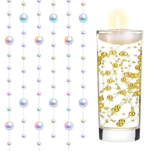 5 Stück Künstliche Perlenschnur für Schwimmende Kerzen Vasenfüller, Wasserperlen Schwimmkerzen Schwimmende Perlen, Kunstperlen Perlenschnur für Hochzeit Braut Haarschmuck, Kerzen Deko, 5M 5 Stück Künstliche Perlenschnur für Schwimmende Kerzen Vasenfüller, Wasserperlen Schwimmkerzen Schwimmende Perlen, Kunstperlen Perlenschnur für Hochzeit Braut Haarschmuck, Kerzen Deko, 5M von Yarteim