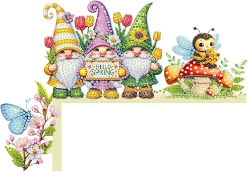 Diamond Painting Frühling Türrahmen Deko,Diamond Art Wichtel Biene Türecke Dekoration,Diamond Painting Wichtel Figur Ostern Türdeko,DIY Diamant Malerei Basteln Frühling Tür Ecke Deko für Geschenke Diamond Painting Frühling Türrahmen Deko,Diamond Art Wichtel Biene Türecke Dekoration,Diamond Painting Wichtel Figur Ostern Türdeko,DIY Diamant Malerei Basteln Frühling Tür Ecke Deko für Geschenke von Yarteim