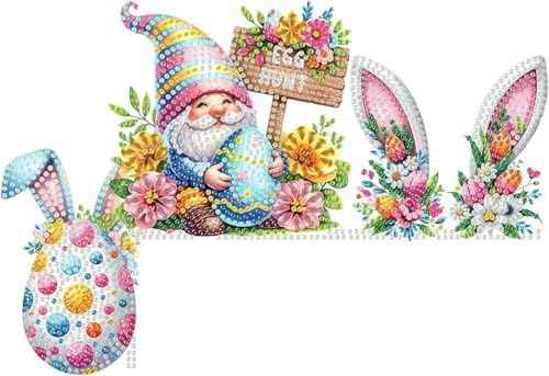 Diamond Painting Frühling Türrahmen Deko,Diamond Art Wichtel Biene Türecke Dekoration,Diamond Painting Wichtel Figur Ostern Türdeko,DIY Diamant Malerei Basteln Frühling Tür Ecke Deko für Geschenke von Yarteim