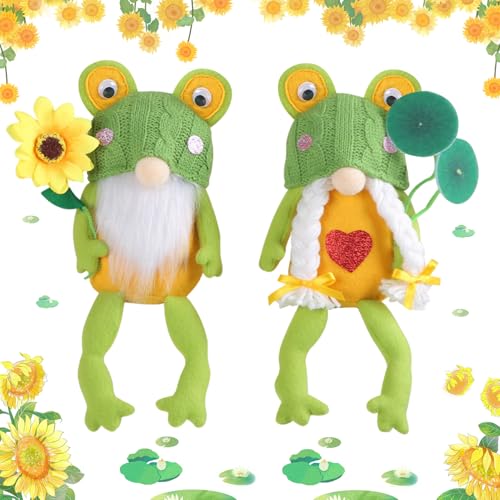 Frühling Deko Frosch Wichtel, Frühlingswichtel Sonnenblume Frosch Wichtel Figuren, Süße Sommerwichtel Frösche Frühjahrsdeko, Handgefertigte Plüsch Puppen Zwerg Dekorationen für Festliche Geschenk Frühling Deko Frosch Wichtel, Frühlingswichtel Sonnenblume Frosch Wichtel Figuren, Süße Sommerwichtel Frösche Frühjahrsdeko, Handgefertigte Plüsch Puppen Zwerg Dekorationen für Festliche Geschenk von Yarteim