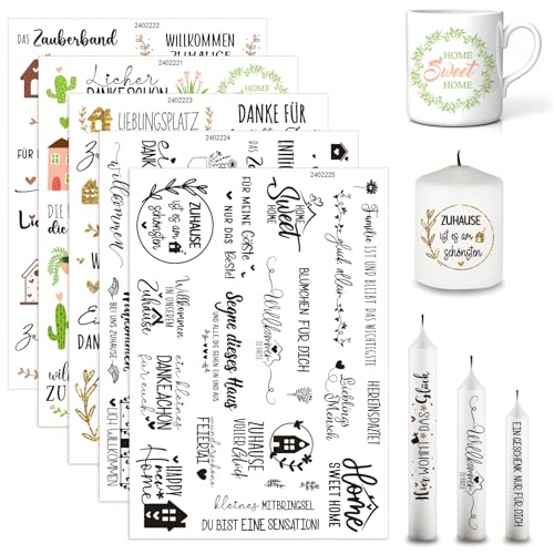 Yarteim Kerzentattoos Weihnachten: DIY Wasserschiebefolie Kerzen Tattoo Folie, Aufkleber Weihnachten, Merry Christmas Kerzensticker, Kerzen Dekorieren, Kerzensprüche - Red, Green von Yarteim