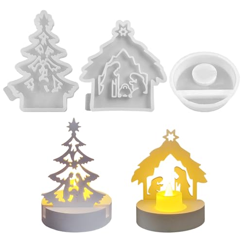 Krippe Silikon Gießform Kerzenhalter, Silikonformen Gießformen Kerzenhalter, Krippe Set Giessformen zum Gießen, Silikonform Krippe, 3D Weihnachten Krippe Silikonformen Gießformen Silikon für Handwerk Krippe Silikon Gießform Kerzenhalter, Silikonformen Gießformen Kerzenhalter, Krippe Set Giessformen zum Gießen, Silikonform Krippe, 3D Weihnachten Krippe Silikonformen Gießformen Silikon für Handwerk von Yarteim