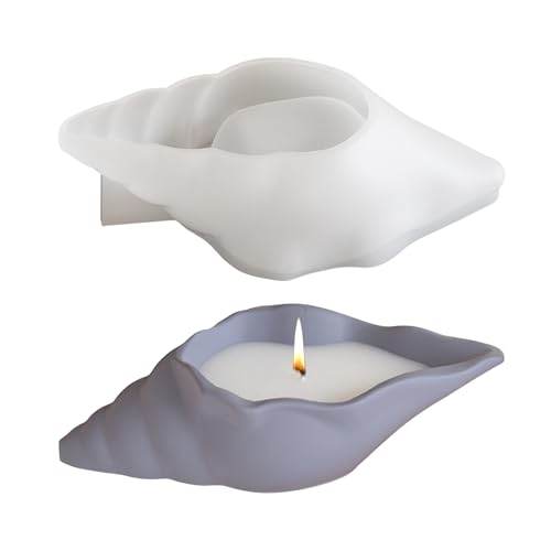 Yarteim Muschelform Silikon Gießform Kerzenhalter Meeresbrise Kerzen Tasse Aufbewahrungsbox Schale Epoxidharz Formen DIY Basteln Geschenk von Yarteim