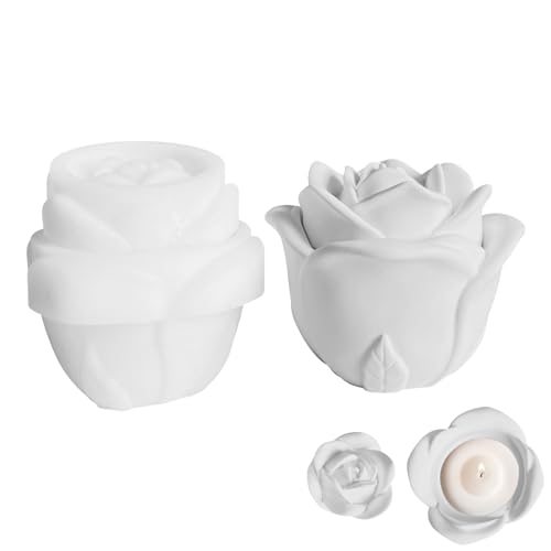 Silikonform Blumen Rose, Silikonformen Gießformen, Kerzenhalter Silikonform, 3D Blumen Rose Epoxidharz Form Aufbewahrungsbox, Kerzenglas mit Deckel Silikon Kerzenhalter Gießform für Heimdekor Silikonform Blumen Rose, Silikonformen Gießformen, Kerzenhalter Silikonform, 3D Blumen Rose Epoxidharz Form Aufbewahrungsbox, Kerzenglas mit Deckel Silikon Kerzenhalter Gießform für Heimdekor von Yarteim