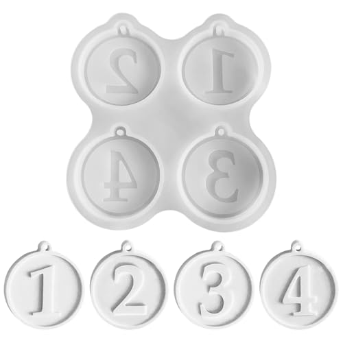 Silikonformen Gießformen, Silikonform Runde Anhänger mit Zahlen 1-4, 3D Weihnachten Anhänger Epoxidharz Formen Gips Zum Gießen Gießformen Silikon, Silikonform Weihnachten für Gips, Handwerk Silikonformen Gießformen, Silikonform Runde Anhänger mit Zahlen 1-4, 3D Weihnachten Anhänger Epoxidharz Formen Gips Zum Gießen Gießformen Silikon, Silikonform Weihnachten für Gips, Handwerk von Yarteim