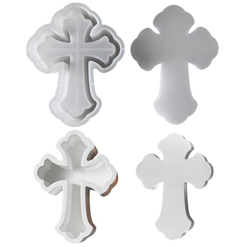 Silikonformen Gießformen Kreuz, Silikonform Kerzenhalter Kreuz mit Deckel, Gießformen Silikon Kreuz Gips zum Gießen Gießform Dose Epoxidharz Formen Gießform Kerzenhalter für DIY Handwerk von Yarteim
