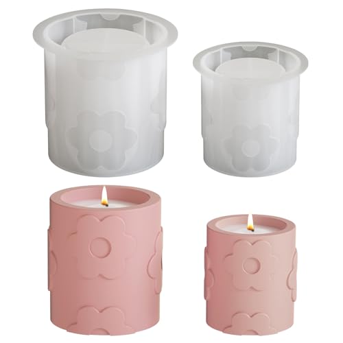 Silikonformen Gießformen,Blumen Zylinder Silikonform Vase,3D Silikonform Kerzenhalter Beton Gießformen Vorratsgefäß Silikon Gießform Dose mit Deckel Gießform Silikonformen Gießformen,Blumen Zylinder Silikonform Vase,3D Silikonform Kerzenhalter Beton Gießformen Vorratsgefäß Silikon Gießform Dose mit Deckel Gießform von Yarteim