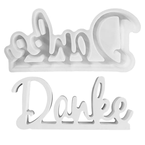 Silikonformen Gießformen Danke Wort Deutschem,DIY Silikonform Alphabet Deutschem,Gießformen Silikon Gießform Danke Gipsformen zum Gießen Epoxidharz Formen für DIY Handwerk von Yarteim