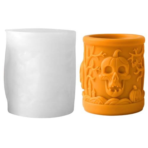 Silikonformen Gießformen Halloween Kerzenformen Zum Gießen,3D Zylindrische Silikonform Halloween mit Kürbis Totenkopfmuster,Gießformen Silikon Herbst Kerzenform Kürbis Epoxidharz Formen für Duftkerze Silikonformen Gießformen Halloween Kerzenformen Zum Gießen,3D Zylindrische Silikonform Halloween mit Kürbis Totenkopfmuster,Gießformen Silikon Herbst Kerzenform Kürbis Epoxidharz Formen für Duftkerze von Yarteim