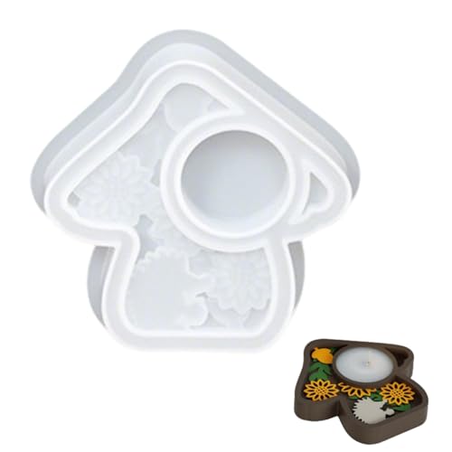Silikonformen Gießformen Herbst, Silikonform Pilz Ahornblatt Kerzenhalter, Gießformen Silikon Herbst Gipsformen zum Gießen Gießform Kerzenhalter Epoxidharz Formen für DIY Herbstdeko Teelichthalter (B) von Yarteim