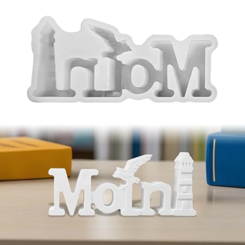 Silikonformen Gießformen Moin Wort Deutschem,DIY Silikonform Alphabet Deutschem,Gießformen Silikon Gießform Moin Gipsformen zum Gießen Epoxidharz Formen für DIY Handwerk von Yarteim