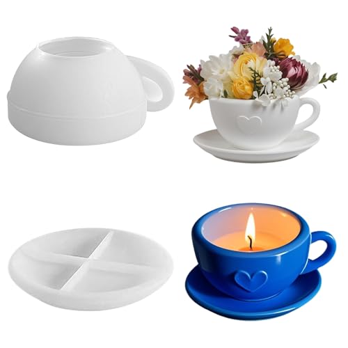Silikonformen Gießformen Tasse,DIY Silikonform Tasse mit Untertasse,Gießformen Silikon Tassen,Epoxidharz Formen Silikon Gießform Kerzenhalter,Silikonform Blumentopf Gips zum Gießen Kaffeetasse Set Silikonformen Gießformen Tasse,DIY Silikonform Tasse mit Untertasse,Gießformen Silikon Tassen,Epoxidharz Formen Silikon Gießform Kerzenhalter,Silikonform Blumentopf Gips zum Gießen Kaffeetasse Set von Yarteim