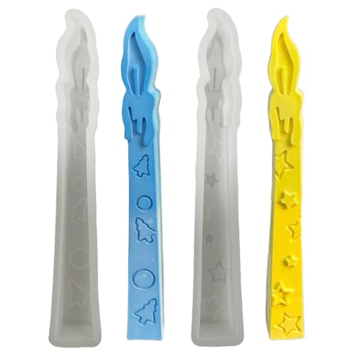 Silikonformen Gießformen Weihnachten, 3D Silikonform Weihnachten Kerze Gießformen Silikon Gipsformen zum Gießen Silikonform Stern Weihnachtsbaum Epoxidharz Formen für Kerzen Gips Sojawachs (2 Stück) von Yarteim