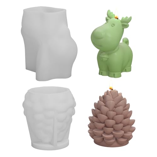 Silikonformen Gießformen Weihnachten, Kerzenform Silikon, Silikonform Weihnachten Elch Kerzenformen zum Gießen, Gießformen Silikon, 3D Tannenzapfen Kerzen Silikon Gießform Weihnachten für DIY Kerze Silikonformen Gießformen Weihnachten, Kerzenform Silikon, Silikonform Weihnachten Elch Kerzenformen zum Gießen, Gießformen Silikon, 3D Tannenzapfen Kerzen Silikon Gießform Weihnachten für DIY Kerze von Yarteim