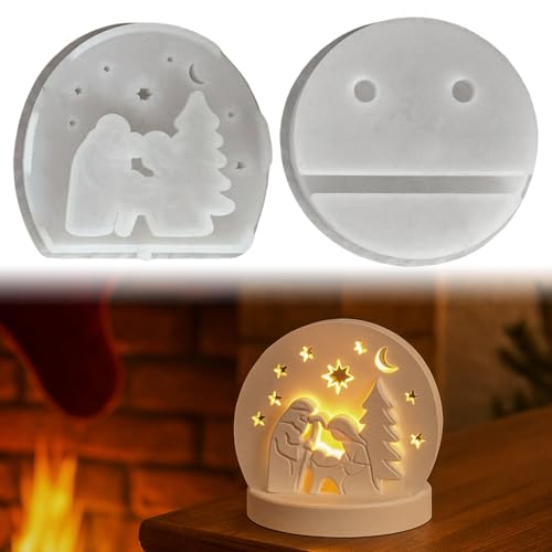 Silikonformen Gießformen Weihnachten,Silikonform Krippe Teelichthalter mit Sockel,Silikon Gießform Kerzenhalter Gipsform Zum Gießen Weihnachten Gießformen Silikon Krippenfiguren für DIY Handwerk Silikonformen Gießformen Weihnachten,Silikonform Krippe Teelichthalter mit Sockel,Silikon Gießform Kerzenhalter Gipsform Zum Gießen Weihnachten Gießformen Silikon Krippenfiguren für DIY Handwerk von Yarteim