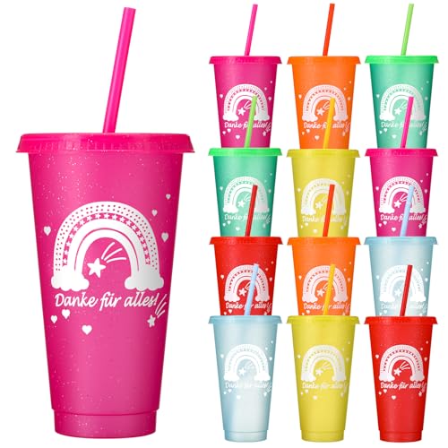 Yaryang 12 Stück Trinkbecher mit Strohhalm & Deckel Danke für Alles Tassen Partybecher 24 oz Wiederverwendbare Plastikbecher Dankeschön Geschenke für Hochzeit Geburtstag Party Jobwechsel Yaryang 12 Stück Trinkbecher mit Strohhalm & Deckel Danke für Alles Tassen Partybecher 24 oz Wiederverwendbare Plastikbecher Dankeschön Geschenke für Hochzeit Geburtstag Party Jobwechsel von Yaryang