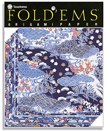 Fold 'Ems Origami Papier - sortierte Muster - blau - 15 cm x 15 cm von Yasutomo