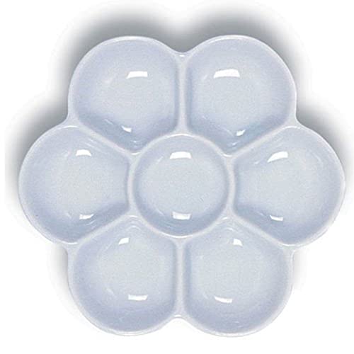 Yasutomo Porcelain 6-Well Floral Palette Dish, 5 inch Diameter, White (WCW213) von Yasutomo