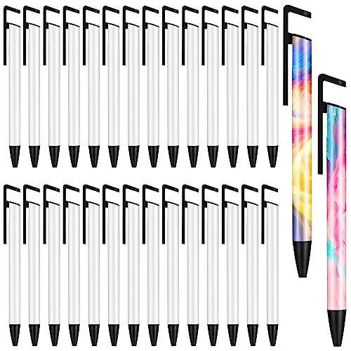 Yatihugy Sublimationsstifte blanko, 30 Stück, Wärmeübertragungsstift mit Schrumpffolie, Handy-Ständer, Aluminium-Sublimationsrohlinge, Clip-Kugelschreiber für Weihnachten, DIY, Büro, Schule Yatihugy Sublimationsstifte blanko, 30 Stück, Wärmeübertragungsstift mit Schrumpffolie, Handy-Ständer, Aluminium-Sublimationsrohlinge, Clip-Kugelschreiber für Weihnachten, DIY, Büro, Schule von Yatihugy