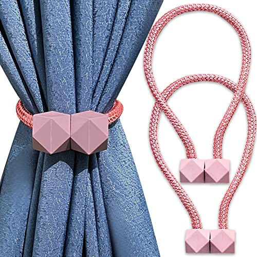 Yatinkim 2 Stück Magnetische Vorhang Raffhalter Bgardinen Raffhalter Outdoor Krawatte Seil Fenster Dekoration Zubehör Wohnzimmer Schlafzimmer Rosa von Yatinkim