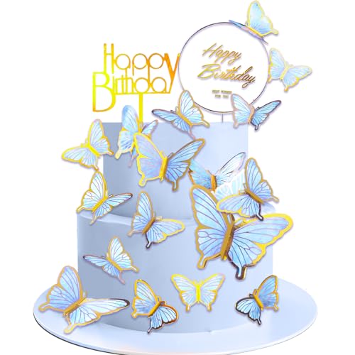 Yatinkim Kuchen Dekorationen Schmetterling Blau Schmetterlinge Cupcake Topper 22 Stück für Happy Birthday Hochzeit Party Zubehör Thema Zubehör Frauen Mädchen Yatinkim Kuchen Dekorationen Schmetterling Blau Schmetterlinge Cupcake Topper 22 Stück für Happy Birthday Hochzeit Party Zubehör Thema Zubehör Frauen Mädchen von Yatinkim