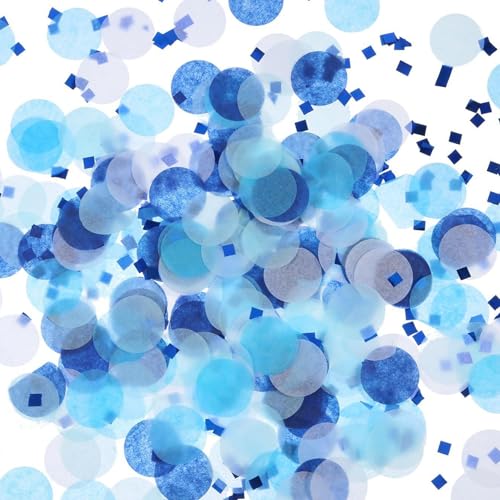 Yatrosynth 2.5cm Konfetti Bunt 6000 Stück, Confetti Deko, Glitzer Bunt Groß, Streudeko Geburtstag Pastell, Papier Confetti für Geburtstag Hochzeit Party Dekoration(50g) - Blau von Yatrosynth