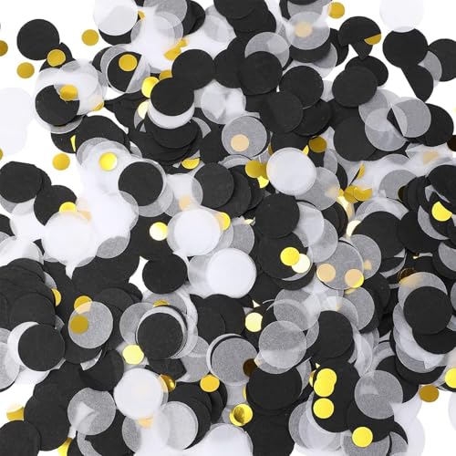 Yatrosynth 2.5cm Konfetti Bunt 6000 Stück, Confetti Deko, Glitzer Bunt Groß, Streudeko Geburtstag Pastell, Papier Confetti für Geburtstag Hochzeit Party Dekoration(50g) - Schwarz von Yatrosynth
