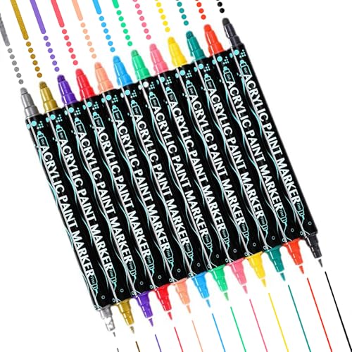 Yatrosynth Metallic Marker Stifte, 12 Dual Tip Metallic Acrylstifte, Wasserfest, Stifte Set für Fotoalbum, Zeichnen, DIY-Projekte, Holz Glas Steine Bemalen, Ostern Basteln Yatrosynth Metallic Marker Stifte, 12 Dual Tip Metallic Acrylstifte, Wasserfest, Stifte Set für Fotoalbum, Zeichnen, DIY-Projekte, Holz Glas Steine Bemalen, Ostern Basteln von Yatrosynth