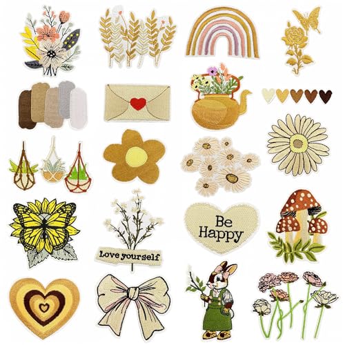 20 x Vintage-Aufnäher zum Aufbügeln, ästhetische Stickerei für Hüte, Kleidung, Taschen, Jeans, Jacken 20 x Vintage-Aufnäher zum Aufbügeln, ästhetische Stickerei für Hüte, Kleidung, Taschen, Jeans, Jacken von Yaveron