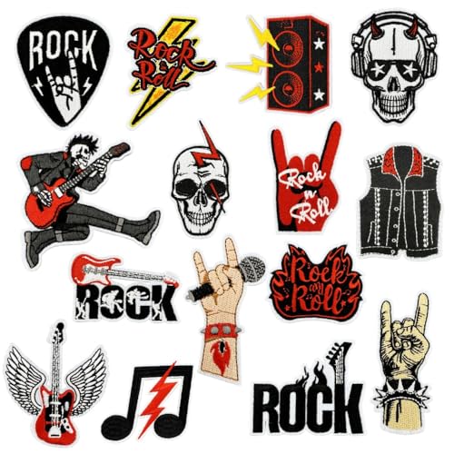 Rockband-Aufnäher zum Aufbügeln für Jacken, Metallband, bestickte Flicken für Kleidung, Westen, Rucksäcke, Hüte, 25 Stück Rockband-Aufnäher zum Aufbügeln für Jacken, Metallband, bestickte Flicken für Kleidung, Westen, Rucksäcke, Hüte, 25 Stück von Yaveron