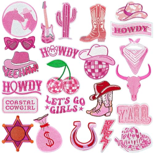 Western-Aufnäher zum Aufbügeln, Motiv: Cowgirl, bestickt, für Hüte, Jacken, Rucksäcke, Kleidung, 23 Stück Western-Aufnäher zum Aufbügeln, Motiv: Cowgirl, bestickt, für Hüte, Jacken, Rucksäcke, Kleidung, 23 Stück von Yaveron
