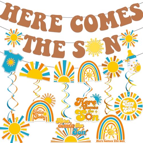 Here Comes The Son Baby Shower Decorations Here Comes The Sun Baby Shower Banner Boy Baby Shower Decorations Sunshine Baby Shower Decorations Gold von Yavxzvbw