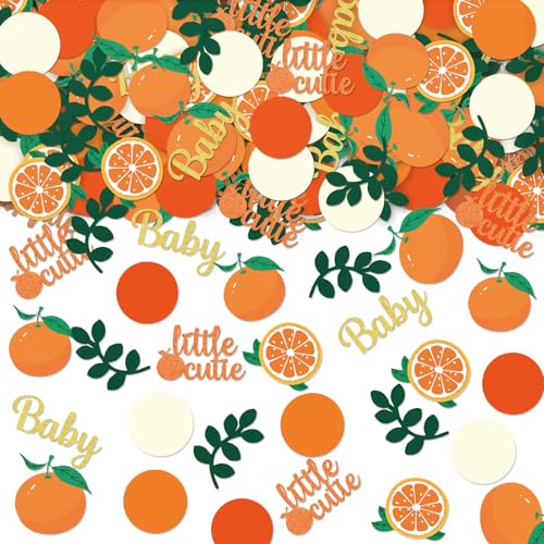 Little Cutie Babyparty-Konfetti, kleine süße Babyparty-Dekorationen, Zitrus-, Orange-, Eukalyptus-Tischstreu-Konfetti für niedliche Babypartys, Party-Dekoration, 200 Stück von Yavxzvbw