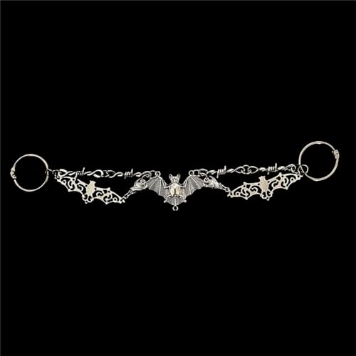 1 x Dark Gothic Punk Schuhkette Anhänger, Loch Schuhe Schnallen Dekor, Fledermaus Spinnennetz Dornen Gartenschuhe Kette Zubehör für Damen Herren von Yawdil