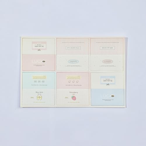 Mini-Klappkarten, 5,4 x 5,4 cm, 6 Stück, Blumenverpackungsmaterialien, Blumenstrauß, Schreibkarte von Yawdil