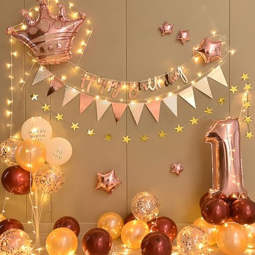 Yawdil Alles Gute zum Geburtstag Ballon Dekorationen Wieder verwendbare Geburtstags Banner & Ballon Set für Geburtstags Feier Dekorationen und Zubehör von Yawdil