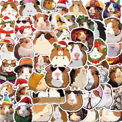 Yawdil Cartoon-Meerschweinchen-Aufkleber, niedliche Tiere, PVC-Aufkleber, lustige Dekoration, Spielzeug, Geschenk, DIY, Kühlschrank, Helm, Handy, Koffer, Aufkleber, 50 Stück Yawdil Cartoon-Meerschweinchen-Aufkleber, niedliche Tiere, PVC-Aufkleber, lustige Dekoration, Spielzeug, Geschenk, DIY, Kühlschrank, Helm, Handy, Koffer, Aufkleber, 50 Stück von Yawdil
